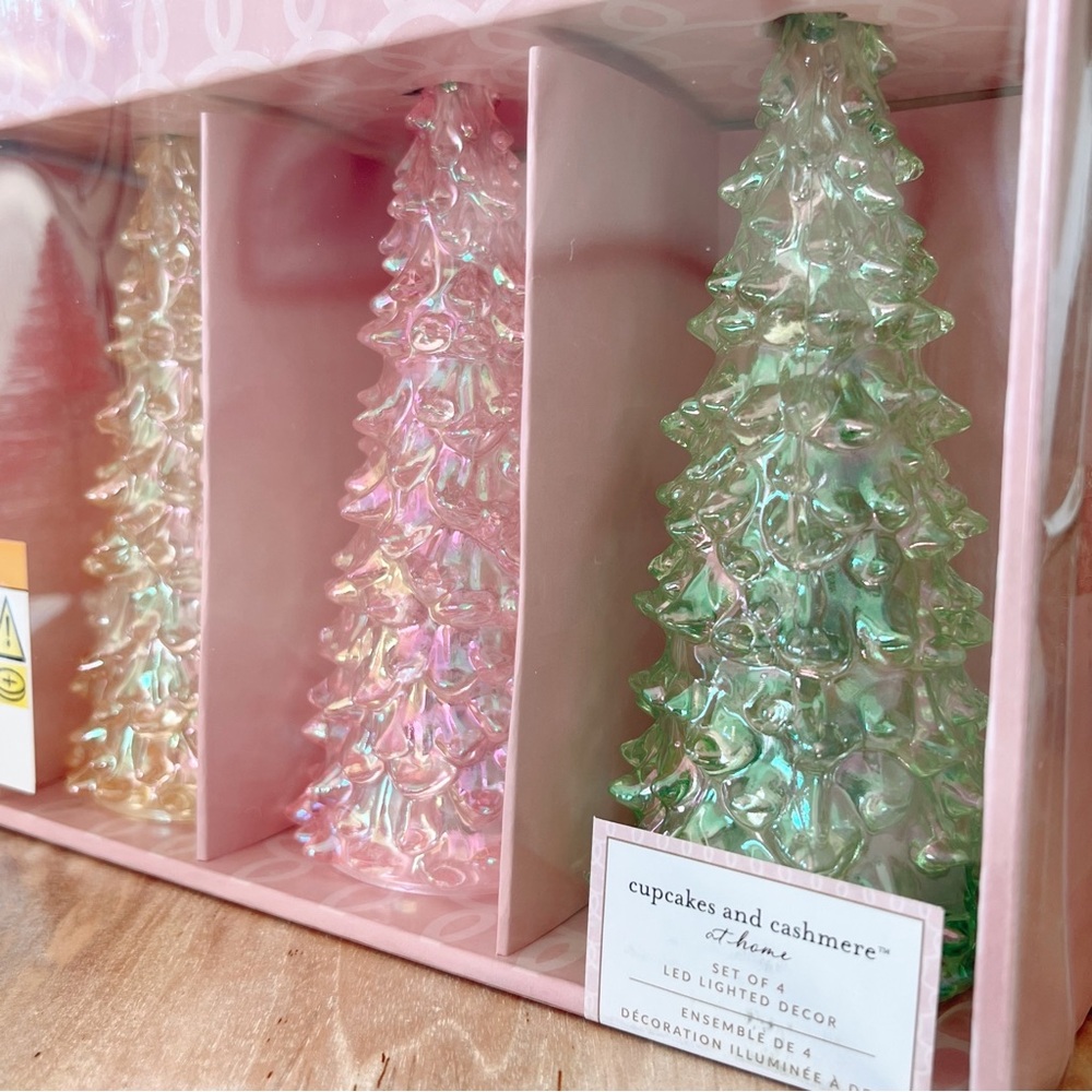 Cupcakes & Cashmere Iridescent Pastel Acrylic LED Christmas Tree Set - Picture 5 of 9